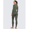 imageCRZ YOGA Soft Thermal Underwear Sets for Women Lightweight Long Johns Base Layer Pajamas Warm Top BottomLight Army Green
