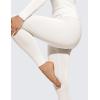 imageCRZ YOGA Soft Thermal Underwear Sets for Women Lightweight Long Johns Base Layer Pajamas Warm Top BottomMilky White