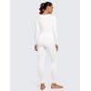imageCRZ YOGA Soft Thermal Underwear Sets for Women Lightweight Long Johns Base Layer Pajamas Warm Top BottomWhite 4