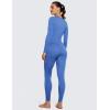 imageCRZ YOGA Soft Thermal Underwear Sets for Women Lightweight Long Johns Base Layer Pajamas Warm Top BottomWild Indigo