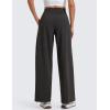 imageCRZ YOGA Stretch Wide Leg Casual Pants for Women 30quot High Waisted Dress Work Water Resistant Travel TrousersInk Gray