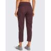 imageCRZ YOGA Womens Casual 78 Pants 25quot Lightweight Workout Outdoor Athletic Track Travel Lounge Joggers PocketsDark Russet