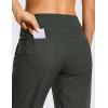 imageCRZ YOGA Womens Casual 78 Pants 25quot Lightweight Workout Outdoor Athletic Track Travel Lounge Joggers PocketsGrey Olive