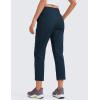 imageCRZ YOGA Womens Casual 78 Pants 25quot Lightweight Workout Outdoor Athletic Track Travel Lounge Joggers PocketsInk Blue