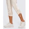 imageCRZ YOGA Womens Casual 78 Pants 25quot Lightweight Workout Outdoor Athletic Track Travel Lounge Joggers PocketsWhite Apricot