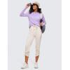 imageCRZ YOGA Womens Casual 78 Pants 25quot Lightweight Workout Outdoor Athletic Track Travel Lounge Joggers PocketsWhite Apricot