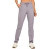 imageCRZ YOGA 4Way Stretch Full Length Golf Pants for Women Tall 31quot  Travel Sweatpants Workout Trousers with PocketsGull Gray