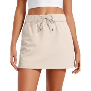 imageCRZ YOGA 4Way Stretch Skirts for Women High Waisted Work Casual Golf Tennis Skirt Skorts with 5 PocketsMojave Tan