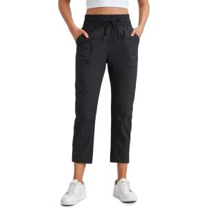 imageCRZ YOGA Womens Casual 78 Pants 25quot Lightweight Workout Outdoor Athletic Track Travel Lounge Joggers PocketsBlack