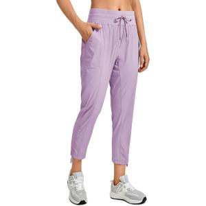 imageCRZ YOGA Womens Casual 78 Pants 25quot Lightweight Workout Outdoor Athletic Track Travel Lounge Joggers PocketsLilac