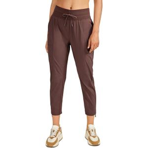 imageCRZ YOGA Womens Casual 78 Pants 25quot Lightweight Workout Outdoor Athletic Track Travel Lounge Joggers PocketsTaupe