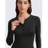 imageCRZ YOGA Ribbed Modal Casual Long Sleeve Henley Shirts for Women Soft Stretchy Knit Layering Basic Fitted Athletic TopsBlack