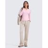imageCRZ YOGA Ribbed Modal Casual Long Sleeve Henley Shirts for Women Soft Stretchy Knit Layering Basic Fitted Athletic TopsPink Peony