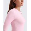 imageCRZ YOGA Ribbed Modal Casual Long Sleeve Henley Shirts for Women Soft Stretchy Knit Layering Basic Fitted Athletic TopsPink Peony