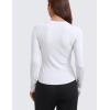 imageCRZ YOGA Ribbed Modal Casual Long Sleeve Henley Shirts for Women Soft Stretchy Knit Layering Basic Fitted Athletic TopsWhite