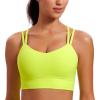 imageCRZ YOGA Softness Mold Womens Butterluxe Strappy Longline Sports Bra  Double Spaghetti Strap Workout Yoga Crop Top AthleticNeon Yellow