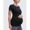 imageCRZ YOGA Softembrace Maternity Short Sleeve Shirts for Women Soft Casual Crew Neck Pregnancy Tops Going Out Basic TShirtsBlack
