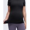 imageCRZ YOGA Softembrace Maternity Short Sleeve Shirts for Women Soft Casual Crew Neck Pregnancy Tops Going Out Basic TShirtsBlack