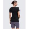 imageCRZ YOGA Softembrace Maternity Short Sleeve Shirts for Women Soft Casual Crew Neck Pregnancy Tops Going Out Basic TShirtsBlack