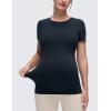 imageCRZ YOGA Softembrace Maternity Short Sleeve Shirts for Women Soft Casual Crew Neck Pregnancy Tops Going Out Basic TShirtsTrue Navy