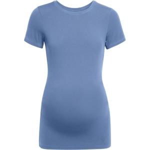 imageCRZ YOGA Softembrace Maternity Short Sleeve Shirts for Women Soft Casual Crew Neck Pregnancy Tops Going Out Basic TShirtsOasis Blue