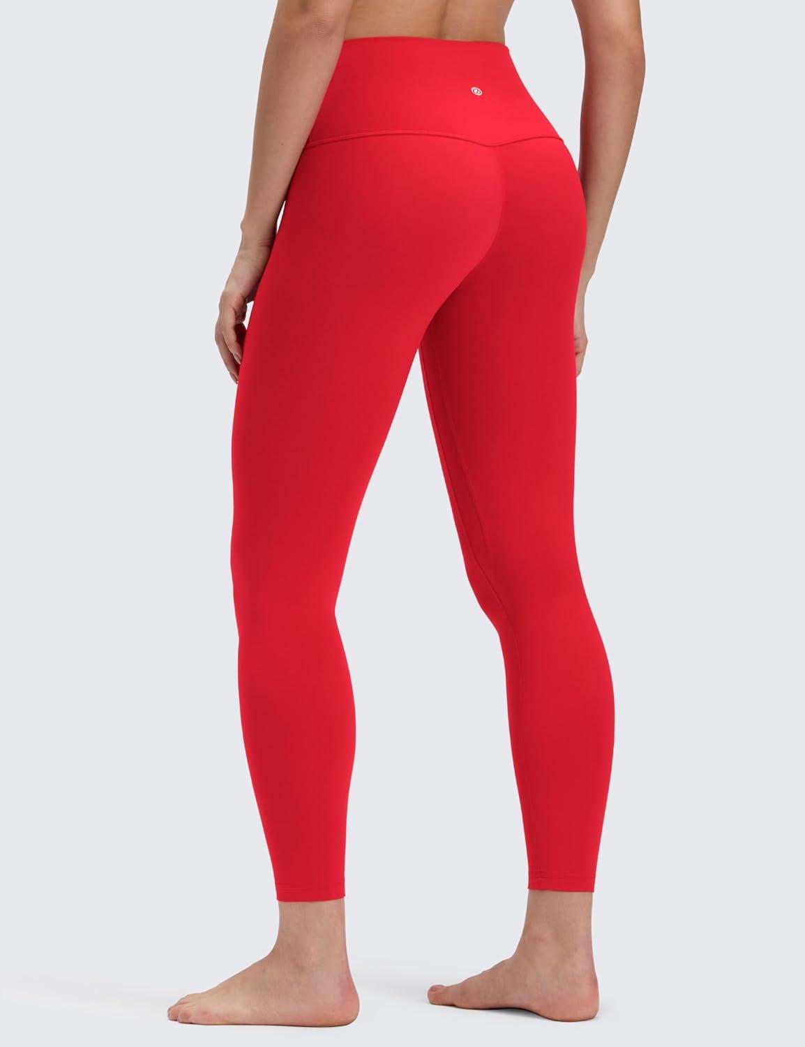 imageCRZ YOGA Womens Butterluxe No Front Seam Yoga Leggings 25quot  High Waisted Lounge Pants Pilates Workout Athletic Buttery SoftAurora Red