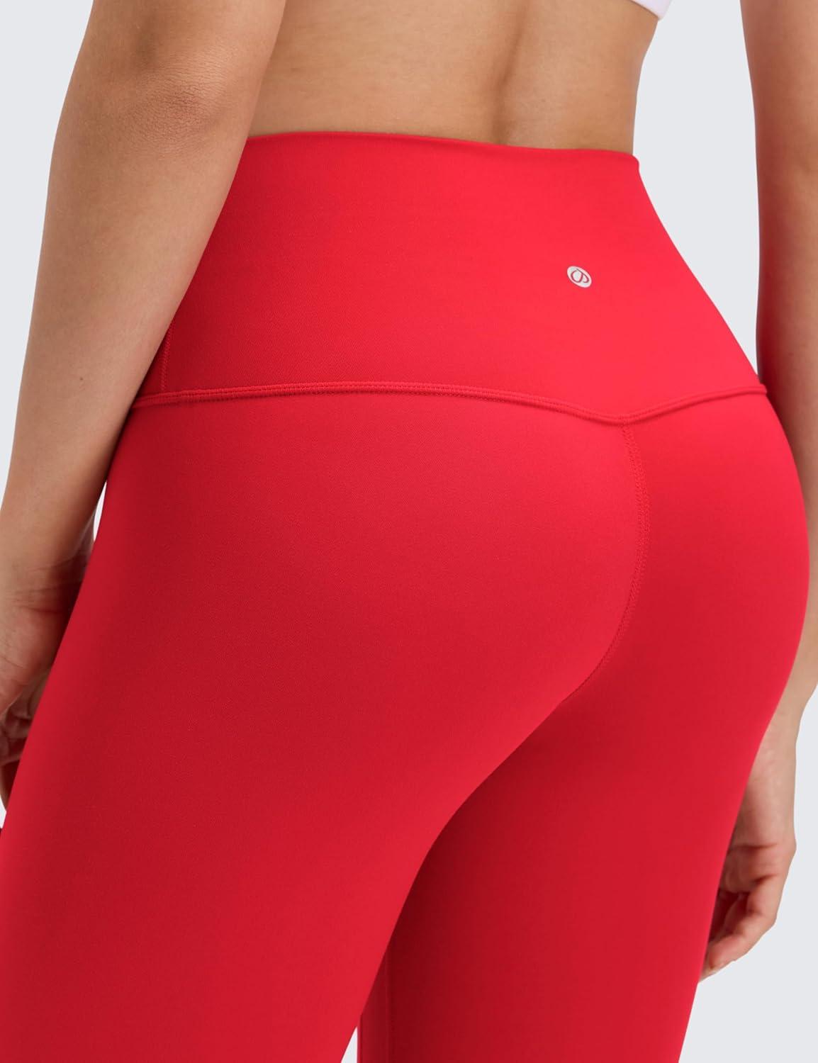 imageCRZ YOGA Womens Butterluxe No Front Seam Yoga Leggings 25quot  High Waisted Lounge Pants Pilates Workout Athletic Buttery SoftAurora Red