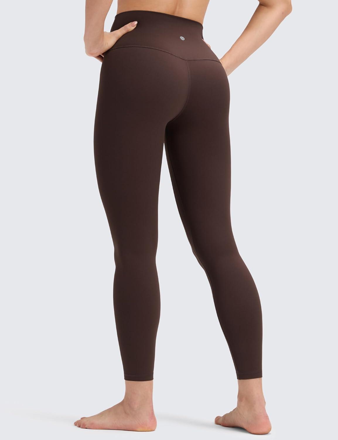 imageCRZ YOGA Womens Butterluxe No Front Seam Yoga Leggings 25quot  High Waisted Lounge Pants Pilates Workout Athletic Buttery SoftHot Fudge Brown