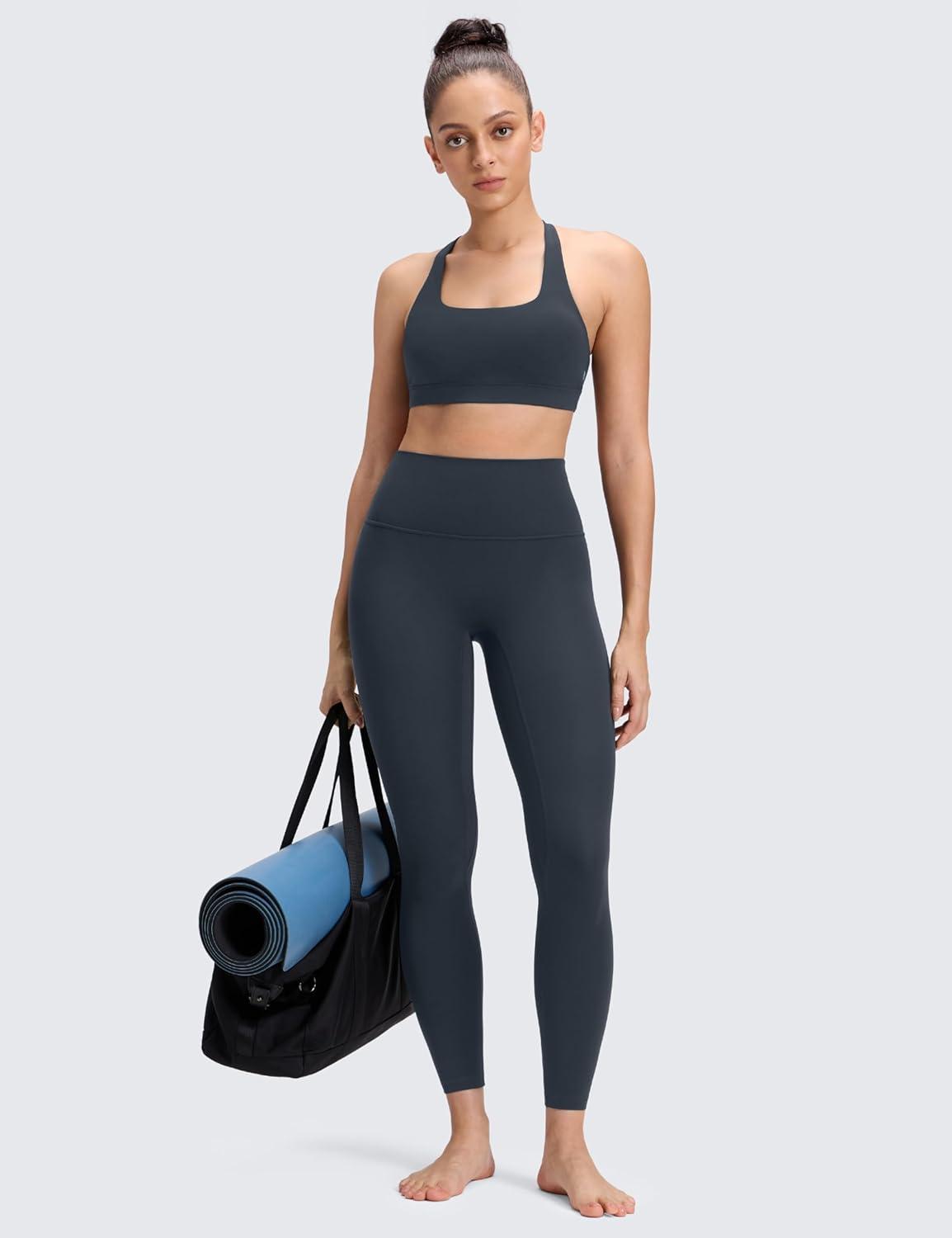 imageCRZ YOGA Womens Butterluxe No Front Seam Yoga Leggings 25quot  High Waisted Lounge Pants Pilates Workout Athletic Buttery SoftTrue Navy