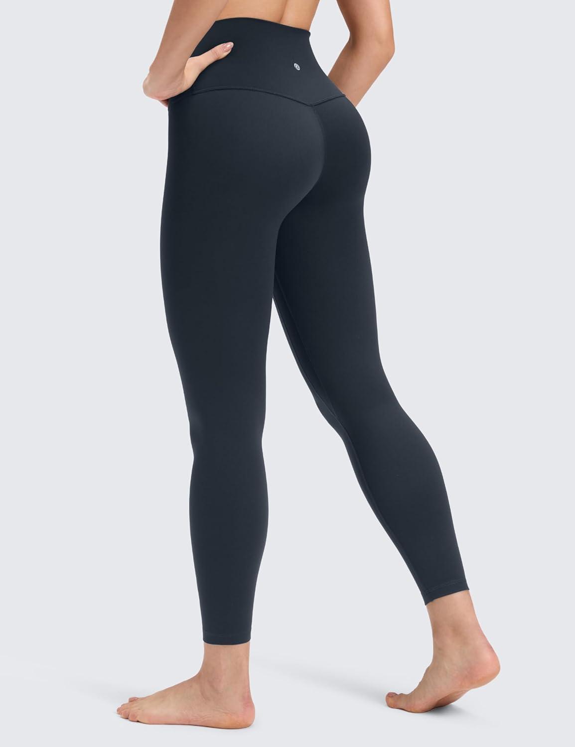 imageCRZ YOGA Womens Butterluxe No Front Seam Yoga Leggings 25quot  High Waisted Lounge Pants Pilates Workout Athletic Buttery SoftTrue Navy