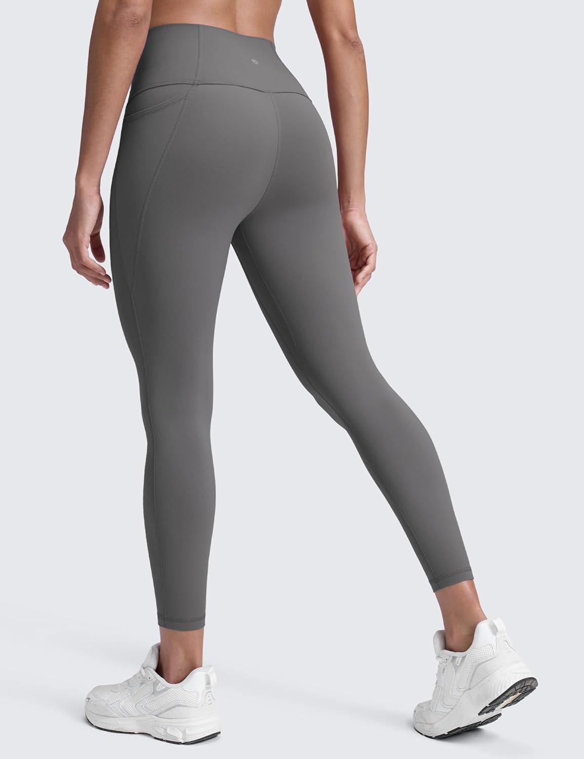 imageCRZ YOGA Womens Butterluxe Workout Leggings 25 Inches  High Waisted Gym Yoga Pants with Pockets Buttery SoftAsh Grey