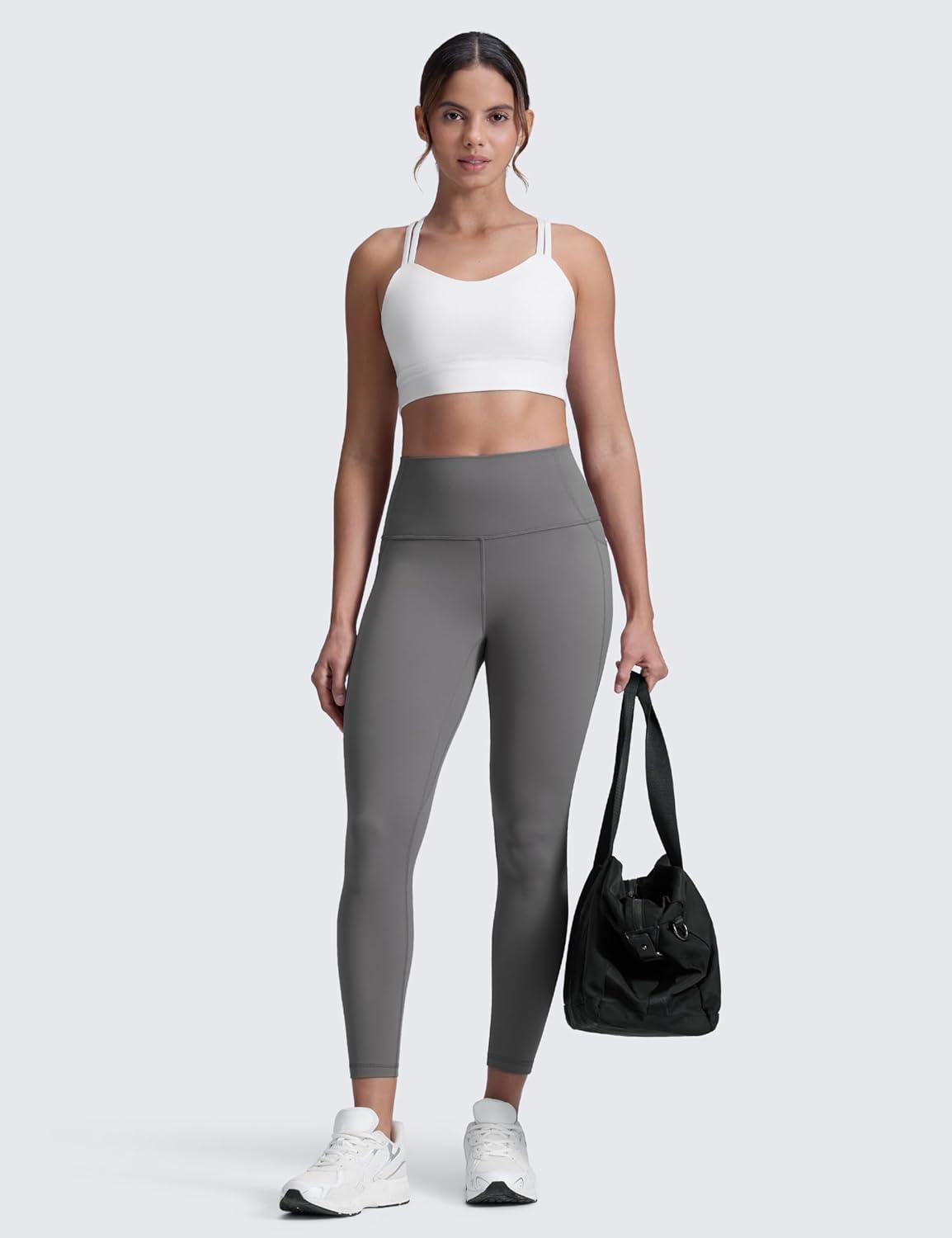 imageCRZ YOGA Womens Butterluxe Workout Leggings 25 Inches  High Waisted Gym Yoga Pants with Pockets Buttery SoftAsh Grey