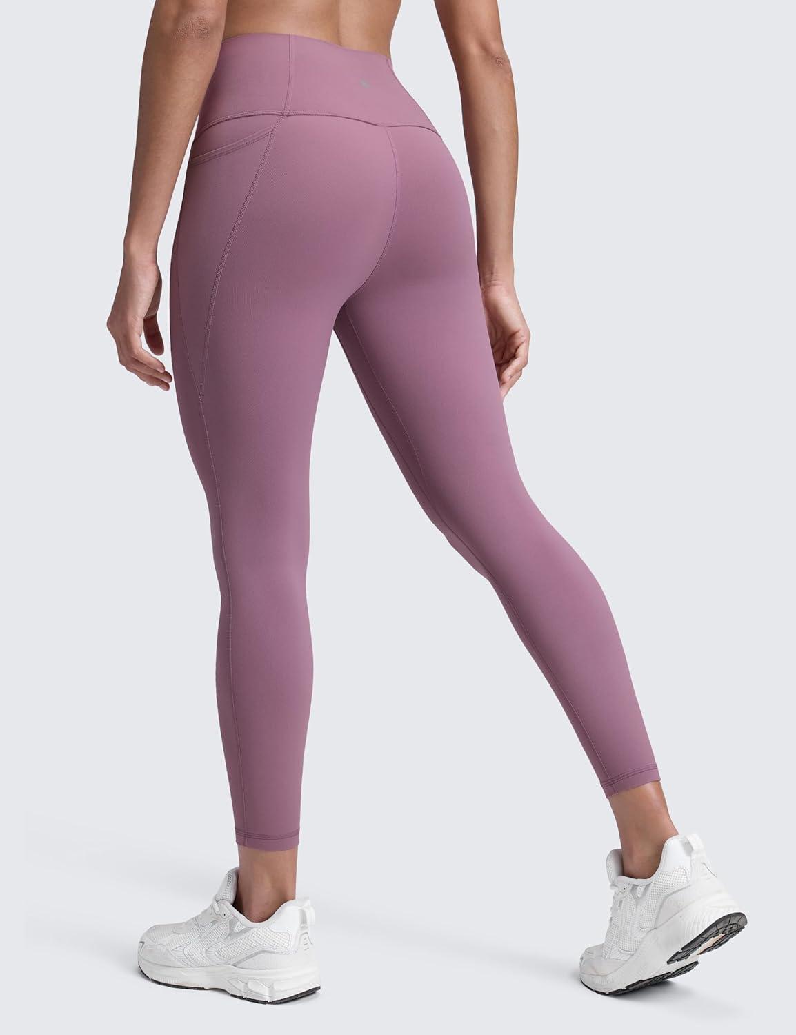 imageCRZ YOGA Womens Butterluxe Workout Leggings 25 Inches  High Waisted Gym Yoga Pants with Pockets Buttery SoftLight Lavender