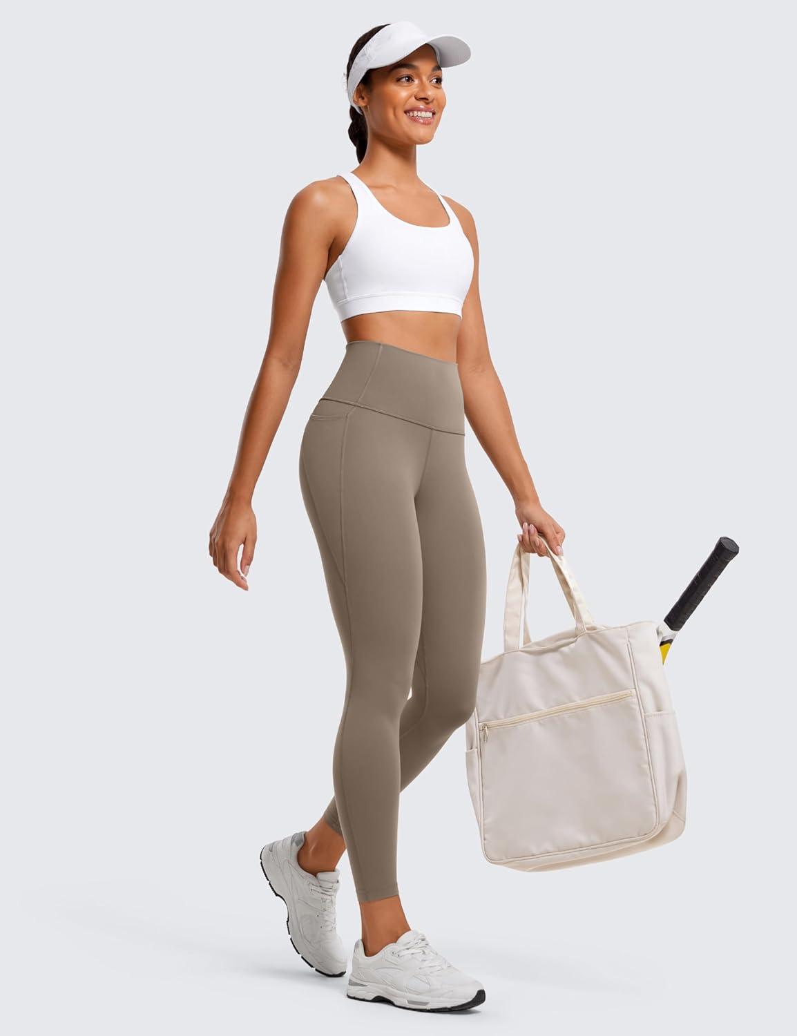 imageCRZ YOGA Womens Butterluxe Workout Leggings 25 Inches  High Waisted Gym Yoga Pants with Pockets Buttery SoftNomad Grey