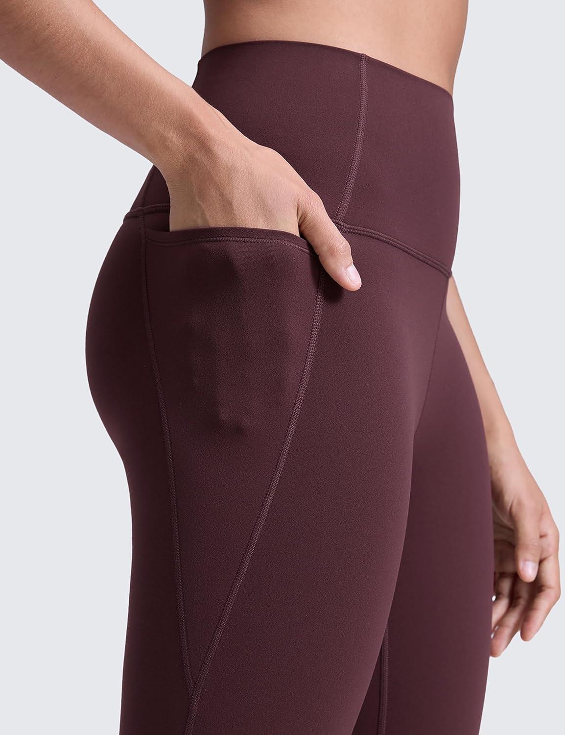 imageCRZ YOGA Womens Butterluxe Workout Leggings 25 Inches  High Waisted Gym Yoga Pants with Pockets Buttery SoftRipe Plum