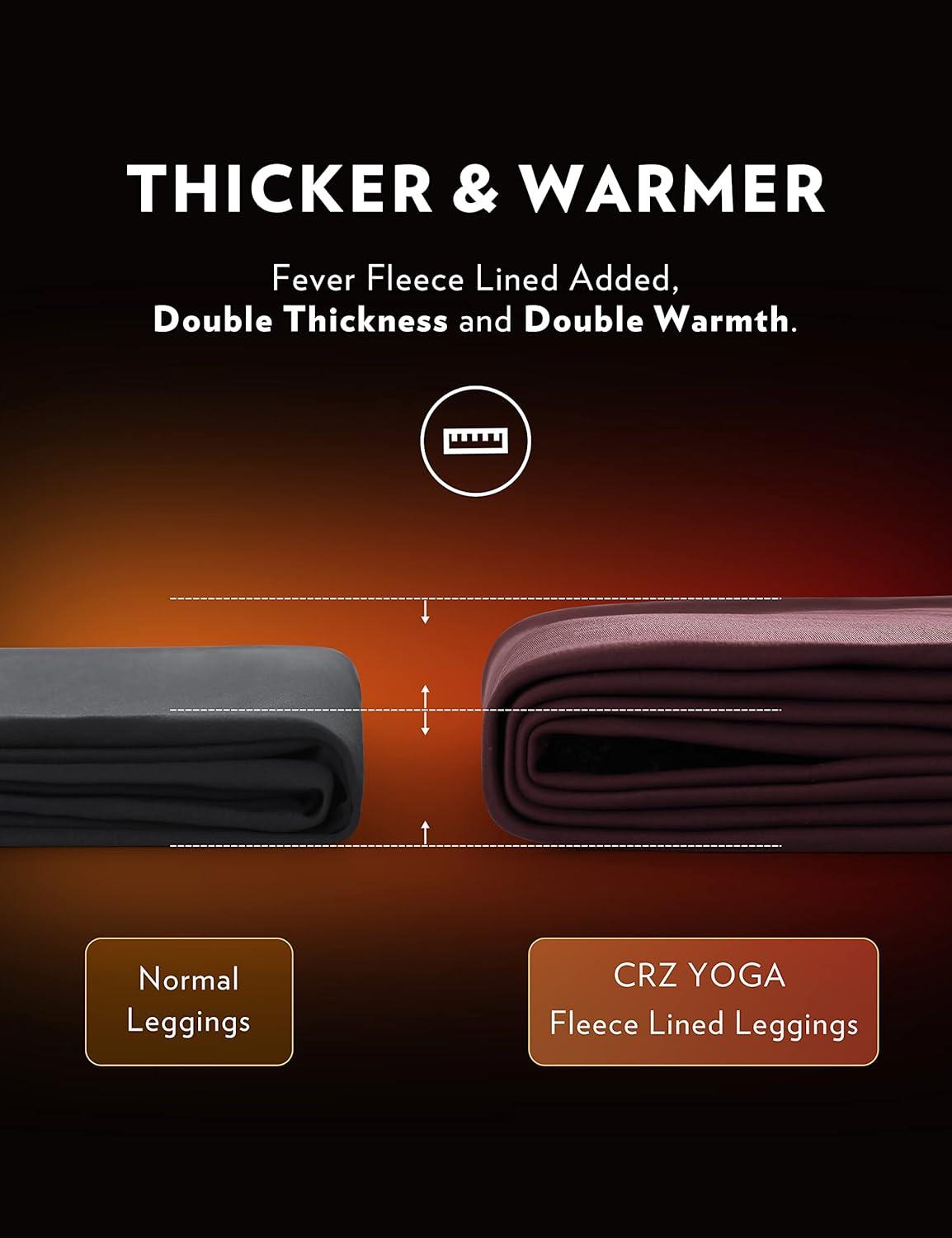 imageCRZ YOGA Womens Fleece Lined Leggings with Pockets 28  Thermal Winter Warm Full Length Pants Casual Lounge Yoga WorkoutTrue Navy