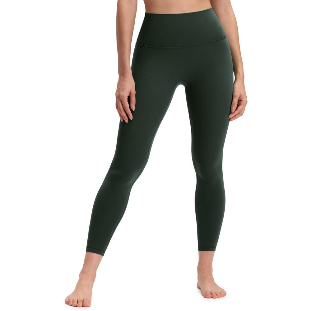 imageCRZ YOGA Womens Butterluxe No Front Seam Yoga Leggings 25quot  High Waisted Lounge Pants Pilates Workout Athletic Buttery SoftLegend Green