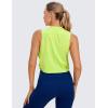 imageCRZ YOGA Pima Cotton Cropped Workout Tank Tops for Women  Sleeveless Sports Athletic Yoga Running Gym Crop ShirtsBright Verdancy