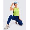 imageCRZ YOGA Pima Cotton Cropped Workout Tank Tops for Women  Sleeveless Sports Athletic Yoga Running Gym Crop ShirtsBright Verdancy