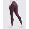 imageCRZ YOGA Womens Fleece Lined Leggings with Pockets 28  Thermal Winter Warm Full Length Pants Casual Lounge Yoga WorkoutDeep Purple