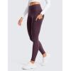 imageCRZ YOGA Womens Fleece Lined Leggings with Pockets 28  Thermal Winter Warm Full Length Pants Casual Lounge Yoga WorkoutDeep Purple