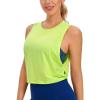 imageCRZ YOGA Pima Cotton Cropped Workout Tank Tops for Women  Sleeveless Sports Athletic Yoga Running Gym Crop ShirtsBright Verdancy