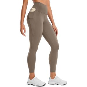 imageCRZ YOGA Womens Butterluxe Workout Leggings 25 Inches  High Waisted Gym Yoga Pants with Pockets Buttery SoftNomad Grey