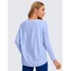 imageCRZ YOGA Pima Cotton Long Sleeve Workout Shirts for Women Loose Fit Athletic Yoga TShirts Casual Boat Neck Fall TopsPeriwinkle Purple