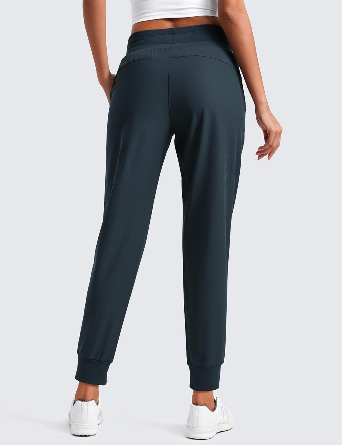 imageCRZ YOGA All Day Comfy Joggers for Women Golf Work Casual Hiking Travel Pants with PocketsTrue Navy