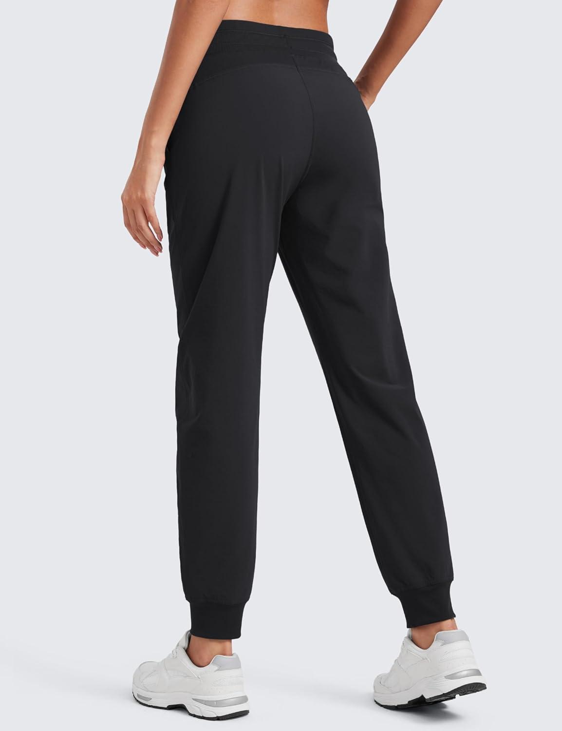 imageCRZ YOGA Casual Workout Jogger for Women 285quot  Tapered Lightweight Stretch Athletic Outdoor Pants with PocketsBlack