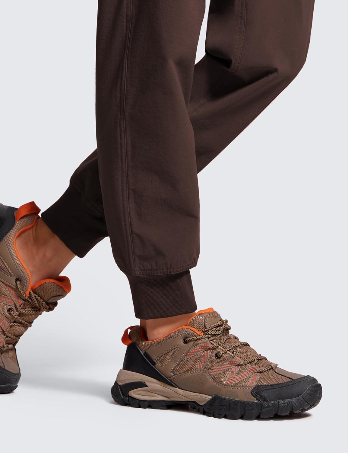 imageCRZ YOGA Casual Workout Jogger for Women 285quot  Tapered Lightweight Stretch Athletic Outdoor Pants with PocketsHot Fudge Brown