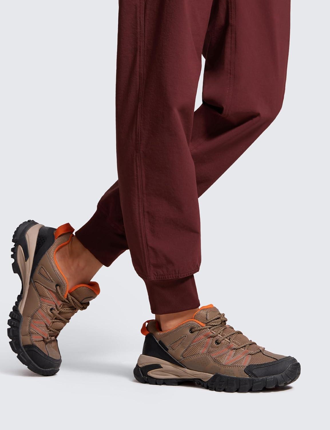 imageCRZ YOGA Casual Workout Jogger for Women 285quot  Tapered Lightweight Stretch Athletic Outdoor Pants with PocketsRed Merlot