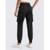 imageCRZ YOGA Cargo Joggers for Women Lightweight Ruched Workout Casual Travel Athletic Hiking Pants with PocketsBlack