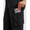 imageCRZ YOGA Cargo Joggers for Women Lightweight Ruched Workout Casual Travel Athletic Hiking Pants with PocketsBlack